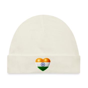Herz (Indien / India) - Baby Premium Organic Mütze - Naturweiß - Vorne