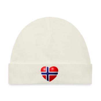 Herz (Norwegen / Norge) - Baby Premium Organic Mütze - Naturweiß - Vorne