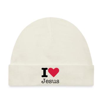 I Love Jesus - Baby Premium Organic Mütze - Naturweiß - Vorne