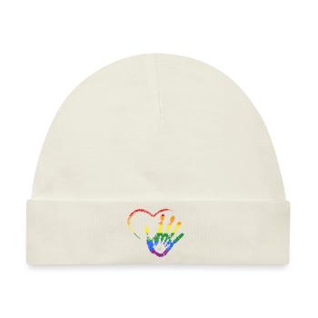 RAINBOW HAND IN HAND - Baby Premium Organic Mütze - Naturweiß - Vorne