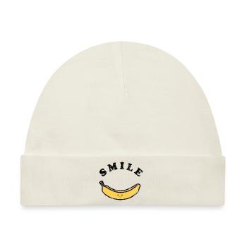 Frucht / Früchte: Banane - Lachen - Smile - Baby Premium Organic Mütze - Naturweiß - Vorne