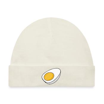 Ei gekocht zur Hälfte geteilt - Baby Premium Organic Mütze - Naturweiß - Vorne