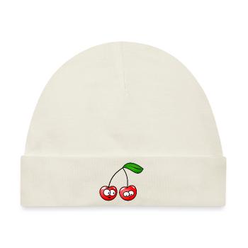 Die Kirschen - Baby Premium Organic Mütze - Naturweiß - Vorne