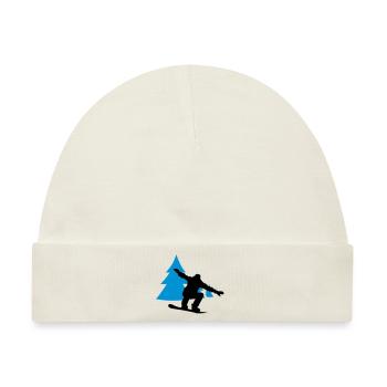 snowboarder trees - Baby Premium Organic Mütze - Naturweiß - Vorne