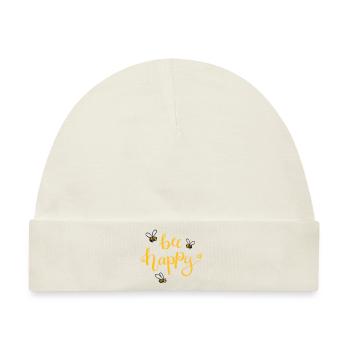bee happy - Baby Premium Organic Mütze - Naturweiß - Vorne