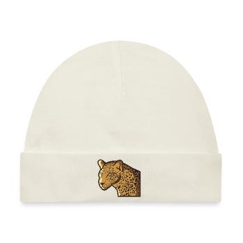 Leopard Wildkatze Großkatze im Wildlife Jungle - Baby Premium Organic Mütze - Naturweiß - Vorne