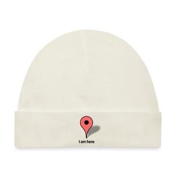 Google Map Marker - Baby Premium Organic Mütze - Naturweiß - Vorne