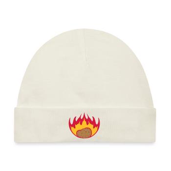 brennende kartoffel flammen feuer heiss essen leck - Baby Premium Organic Mütze - Naturweiß - Vorne