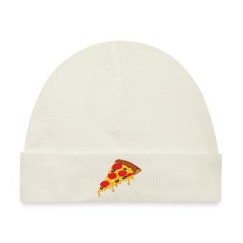 Pizza Stück - Baby Premium Organic Mütze - Naturweiß - Vorne