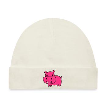 cute hippo color - Baby Premium Organic Mütze - Naturweiß - Vorne