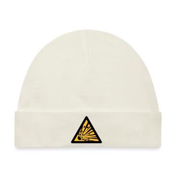 Gefahrensymbol - Sprengstoffe (2-farbig) - Baby Premium Organic Mütze - Naturweiß - Vorne