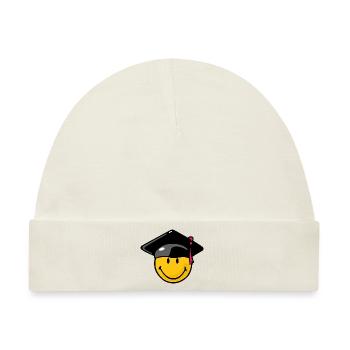 Smiley Graduation - Baby Premium Organic Mütze - Naturweiß - Vorne