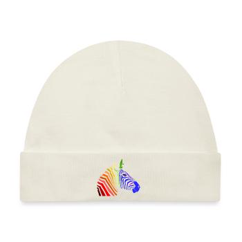 Zebra; Punk Zebra; Rainbow Zebra - Baby Premium Organic Mütze - Naturweiß - Vorne
