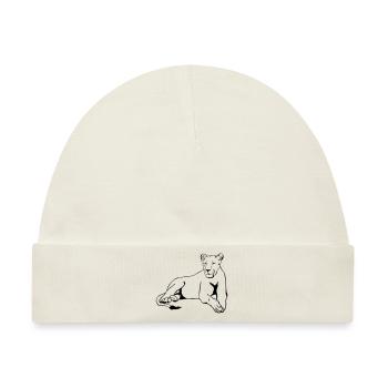 Lion - Löwe - Löwin - Baby Premium Organic Mütze - Naturweiß - Vorne