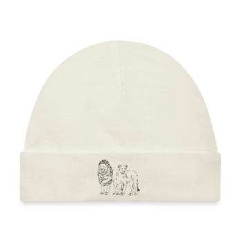 Lion - Löwe - Löwin - Baby Premium Organic Mütze - Naturweiß - Vorne