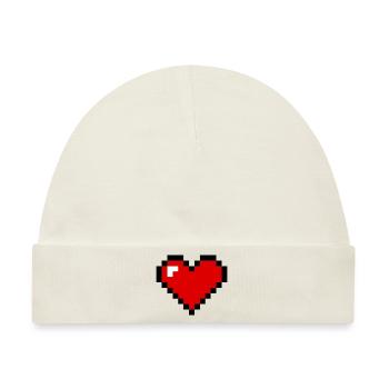 pixel heart - Baby Premium Organic Mütze - Naturweiß - Vorne