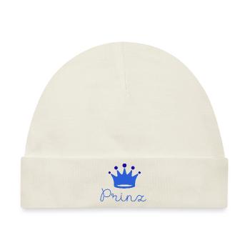 prinz ,baby, kleiner prinz, junge, schreibschrift - Baby Premium Organic Mütze - Naturweiß - Vorne