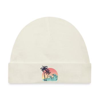 Palm trees and waves - Baby Premium Organic Mütze - Naturweiß - Vorne