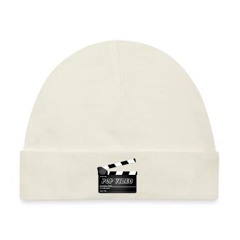 Pop Video Movie Clapperboard - Baby Premium Organic Mütze - Naturweiß - Vorne