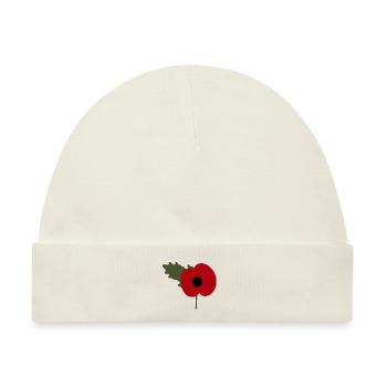 british legion poppy day - Baby Premium Organic Mütze - Naturweiß - Vorne
