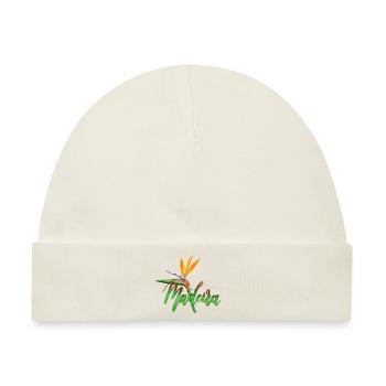 Madeira Portugal Strand Souvenir Handlettering - Baby Premium Organic Mütze - Naturweiß - Vorne