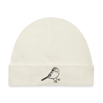 Spatz-Illustration - Baby Premium Organic Mütze - Naturweiß - Vorne