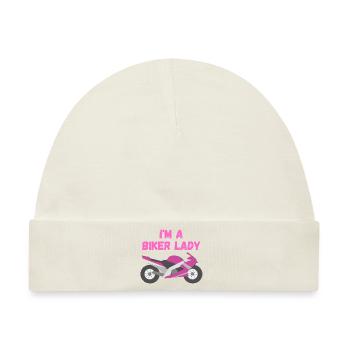 biker lady Bike Geschenk Geschenkidee Motorrad - Baby Premium Organic Mütze - Naturweiß - Vorne