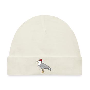 Möve mit Haube - Baby Premium Organic Mütze - Naturweiß - Vorne