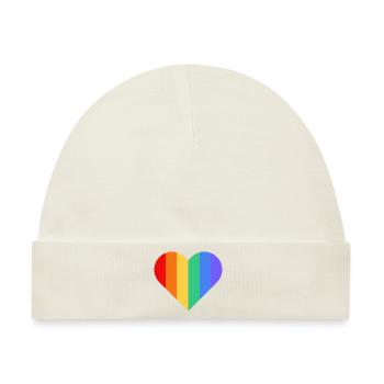 Regenbogenherz - Baby Premium Organic Mütze - Naturweiß - Vorne