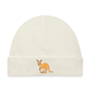 Känguru Cartoon - Baby Premium Organic Mütze - Naturweiß - Vorne