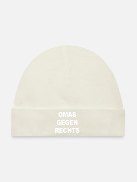 omas gegen rechts - Baby Premium Organic Mütze - Naturweiß