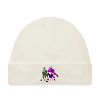 Chibi Künstlerin - Baby Premium Organic Mütze - Naturweiß - Vorne