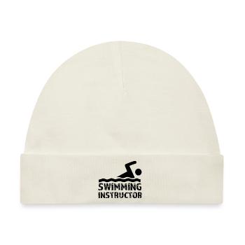 Schwimmlehrer Schwimmkurs Beruf Schwimmtrainer - Baby Premium Organic Mütze - Naturweiß - Vorne