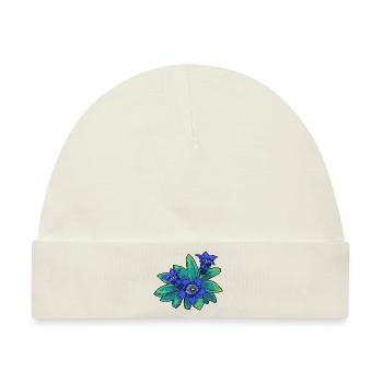 Alpen Blume Enzian Flora Gebirge Blüte Blumen - Baby Premium Organic Mütze - Naturweiß - Vorne