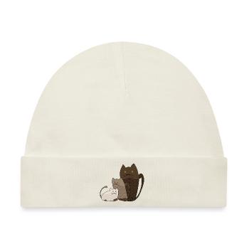 Katzen - Baby Premium Organic Mütze - Naturweiß - Vorne