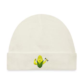 Vegan Vegetarier Mais Bodybuilding I Geschenk - Baby Premium Organic Mütze - Naturweiß - Vorne