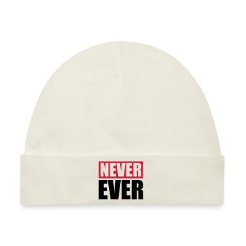 Never Ever Balken - Baby Premium Organic Mütze - Naturweiß - Vorne