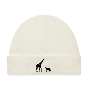 Giraffe und Wolf Gewaltfreie Kommunikation - Baby Premium Organic Mütze - Naturweiß - Vorne
