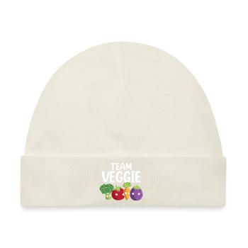 Team Veggie Vegetarian Vegan Veganism - Baby Premium Organic Mütze - Naturweiß - Vorne