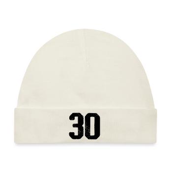 30 Zahl Trikot - Baby Premium Organic Mütze - Naturweiß - Vorne