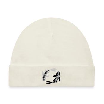 Kreis Design 2 Koi - Baby Premium Organic Mütze - Naturweiß - Vorne