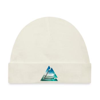 Brechende Welle geometrisches Surfer Design - Baby Premium Organic Mütze - Naturweiß - Vorne