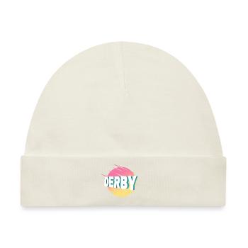 Derby England Großbritannien UK Stadt Schrift - Baby Premium Organic Mütze - Naturweiß - Vorne