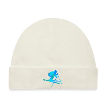 Ski Skifahrer Skifahrerin Skier Wintersport - Baby Premium Organic Mütze - Naturweiß - Vorne