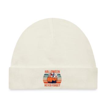 Halloween Never Forget Retro Pumpkin Smashed Fun - Baby Premium Organic Mütze - Naturweiß - Vorne