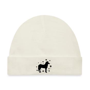 Pferd Reiten Reitsport Hengst Ross - Baby Premium Organic Mütze - Naturweiß - Vorne
