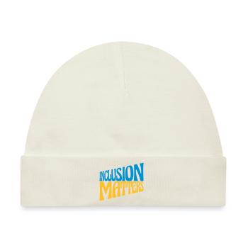 inclusion matters Logo Zitat - Baby Premium Organic Mütze - Naturweiß - Vorne