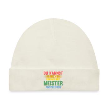 Meister Prüfung Meister Prüfung Geschenk - Baby Premium Organic Mütze - Naturweiß - Vorne