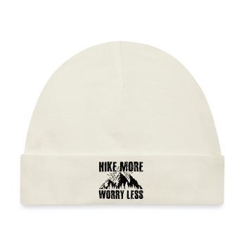 Hike More Worry Less Hiking Trekking Hiker Nature - Baby Premium Organic Mütze - Naturweiß - Vorne