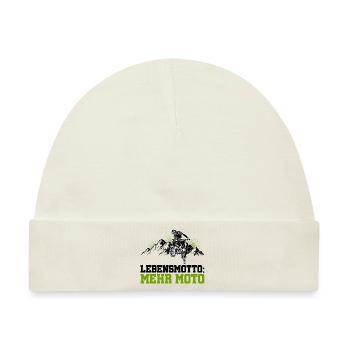Lebensmotto Mehr Moto Enduro Motocross Motorrad Bi - Baby Premium Organic Mütze - Naturweiß - Vorne
